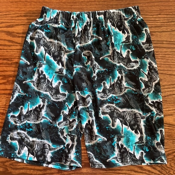 NWT boys dinosaur print 2 piece short set sleeveless top / T-shirt size L 10/12 - Picture 8 of 11